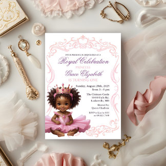 Afrikanische Amerikanische Prinzessin Einladung zu