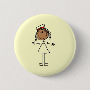 Afrikanische amerikanische Strichmännchen-T-Shirt Button