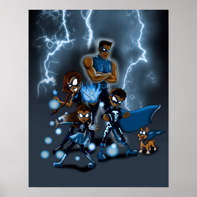 Afrikanische amerikanische Superhero-Familie Poster (Vorne)