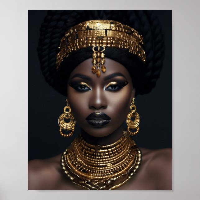 Afrikanische amerikanische Wall Art, Schwarze Maue Poster (Vorne)