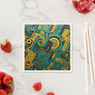 Afrikanische Ankara-Smaragd-Matrix Serviette