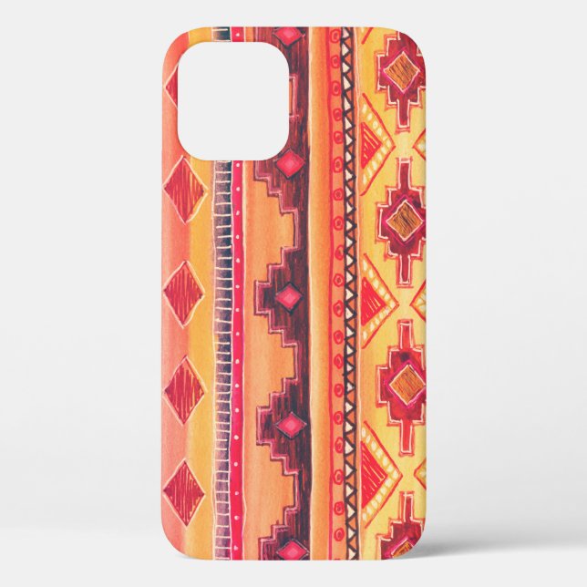 afrikanische Aquarellfarbe, lebendiges Muster Case-Mate iPhone Hülle (Rückseite)