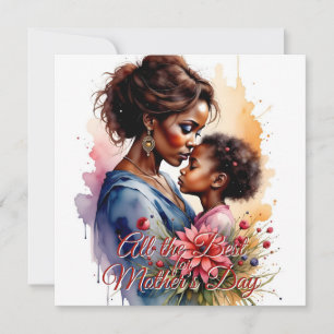 Afrikanische Aquarellfarben-Liebe des Muttertags K