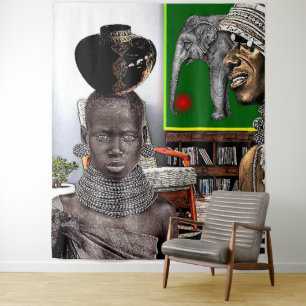 Afrikanische Art Pop Art Wandteppich