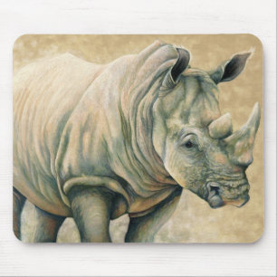 Afrikanische Ausdrücke - weißes Nashorn Mousepad