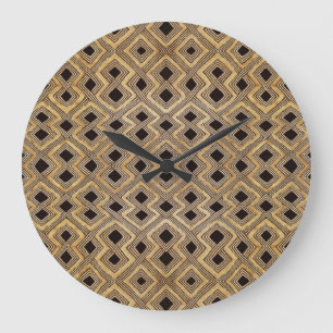Afrikanische BaKuba-Stammesuhr groß Große Wanduhr