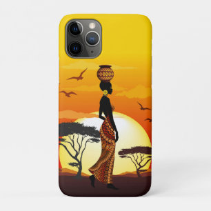 Afrikanische Beautiful Woman Silhouette über afrik Case-Mate iPhone Hülle
