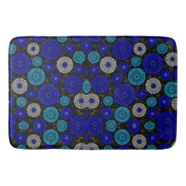 Afrikanische blaue Sonnen-Burst-Geometrie-Badmatte Badematte