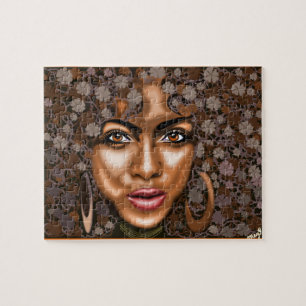 Afrikanische Blume - Hübsche Frau - Puzzle