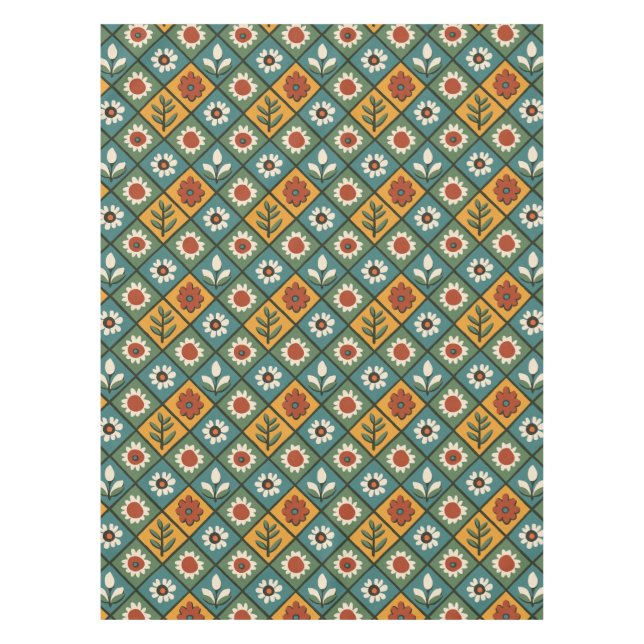 Afrikanische Blumenstrasse Tischdecke (Vorderseite)