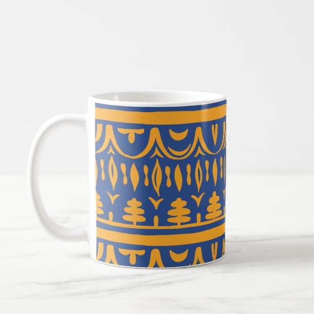 Afrikanische Chevrons: Ethnisches Stammesmuster Kaffeetasse (Links)