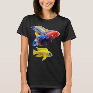Afrikanische Cichliden Pfauenbuntbarsch Fisch Süßw T-Shirt