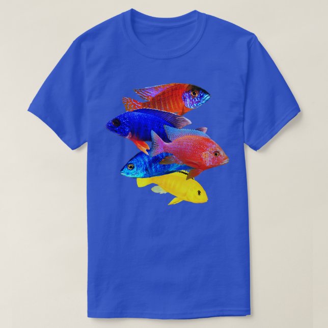 afrikanische Cichlids Pfauenpfropfzüchter T-Shirt (Design vorne)