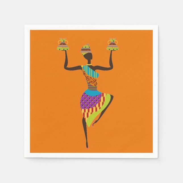 Afrikanische Dame Afrikanisches Dinner Party Serviette (Vorderseite)