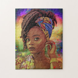 Afrikanische Dame mit Loc'd Hair Jigsaw Puzzle