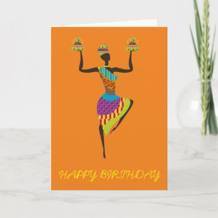 afrikanische Dame-Stammeskunst-Geburtstag Karte