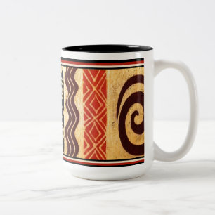 afrikanische Dekoration Zweifarbige Tasse
