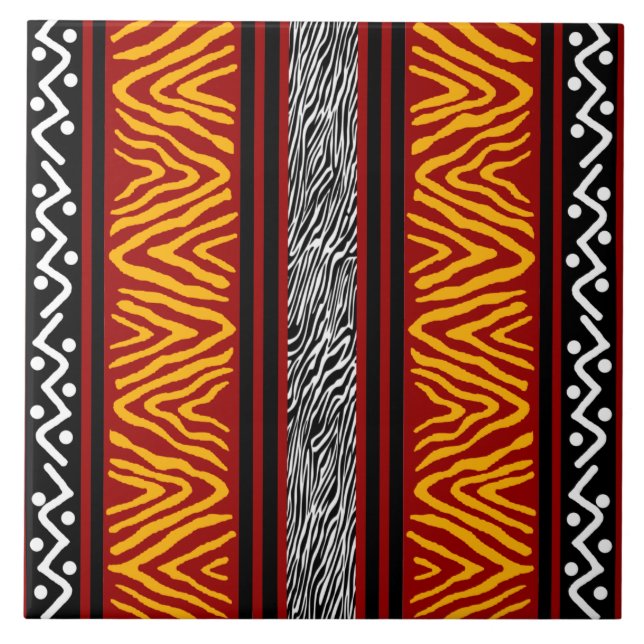 Afrikanische Design-Keramik Fliese (Vorderseite)