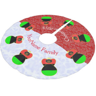 Afrikanische Diaspora Angel in Flag auf Rot und Polyester Weihnachtsbaumdecke