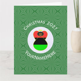 Afrikanische Diaspora-Engel-Weihnachtsflagge Perso Karte