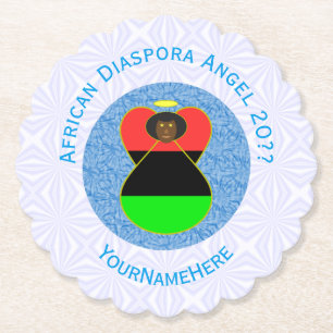 Afrikanische Diaspora-Flagge Engel Personalisierte Untersetzer