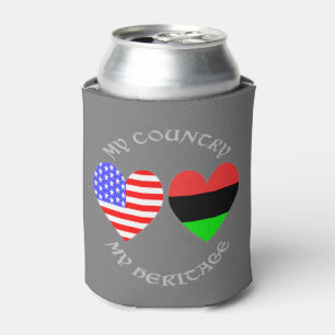 Afrikanische Diaspora USA-Flagge Herz Land Erbe Dosenkühler