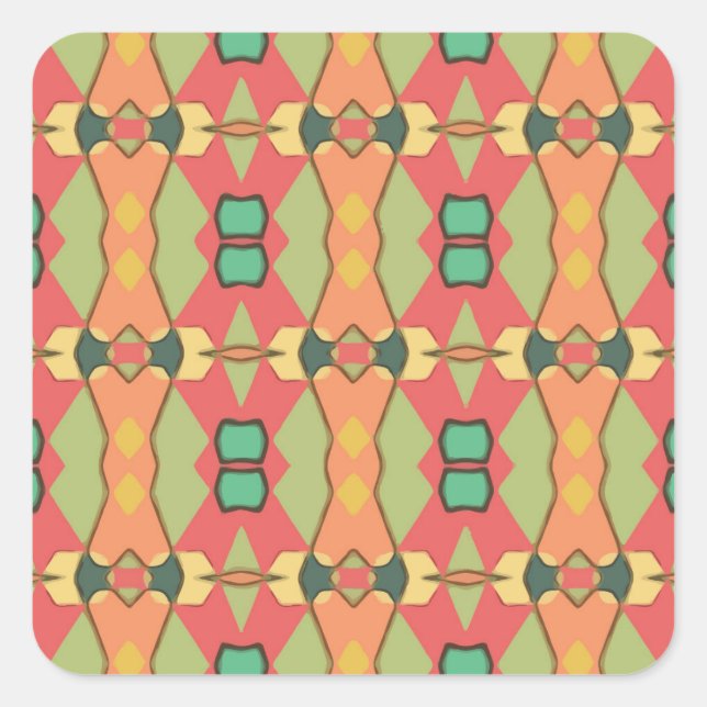 afrikanische Druckaufkleber Quadratischer Aufkleber (Vorderseite)