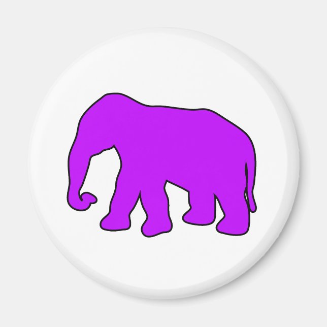 Afrikanische Elefant-Silhouette Elfenbein Tusks Du Magnet (Vorne)