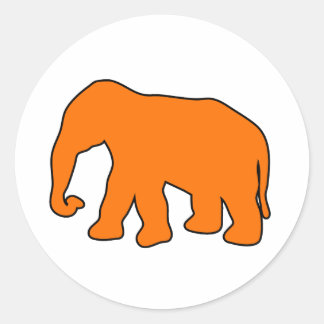 Afrikanische Elefant-Silhouette Elfenbein Tusks Du Runder Aufkleber