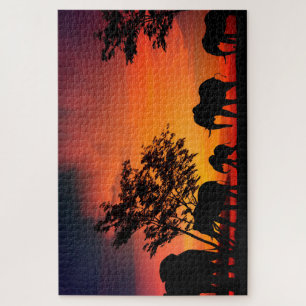 Afrikanische Elefanten auf der Ebene Serengeti Puzzle