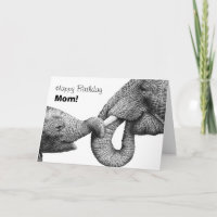 Afrikanische Elefanten - Happy Birthday Mama Card