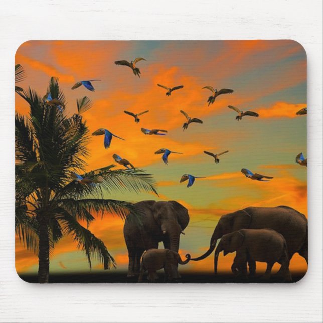 Afrikanische Elefanten Mousepad (Vorne)