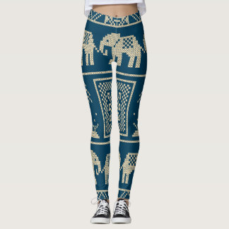 Afrikanische Elefanten Trendy Marine blauer Hinter Leggings