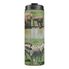 Afrikanische Elefanten und Zebras Tumbler Thermosbecher