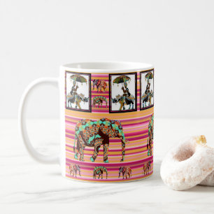 Afrikanische Elefantenfrauen Stripe-Tasse Kaffeetasse