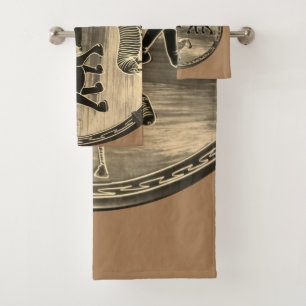 afrikanische Elefantenkunst Print Badhandtuch Set