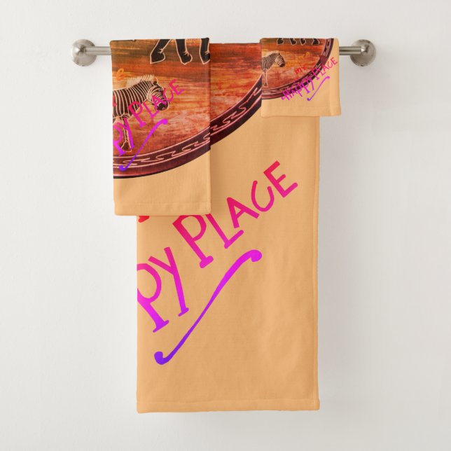 afrikanische Elefantenkunst Print Badhandtuch Set (Insitu)