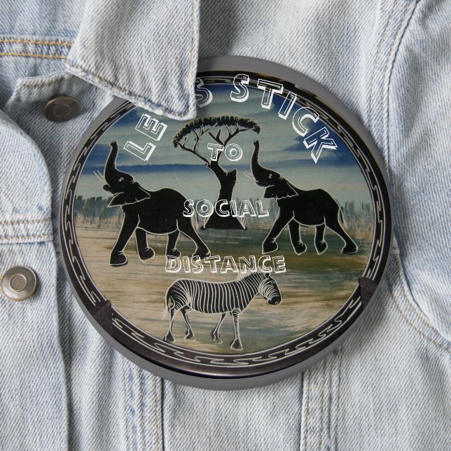 afrikanische Elefantenkunst Print Button (Beispiel)