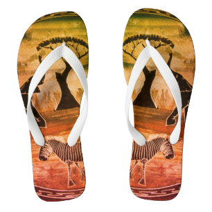 afrikanische Elefantenkunst Print Flip Flops