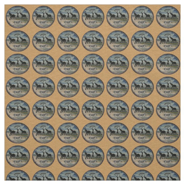 afrikanische Elefantenkunst Print Stoff (Muster)