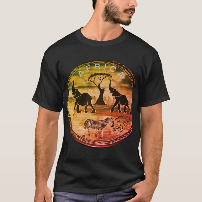 afrikanische Elefantenkunst Print T-Shirt