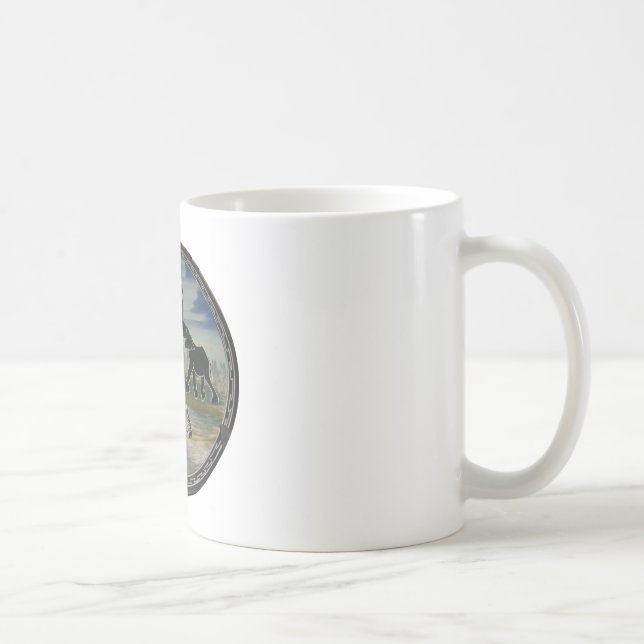 afrikanische Elefantenkunst Print Tasse (Rechts)