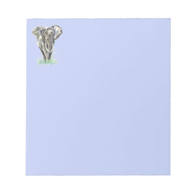 Afrikanische Elefantentierart Wasserfarbe Kunst Notizblock (Vorderseite)