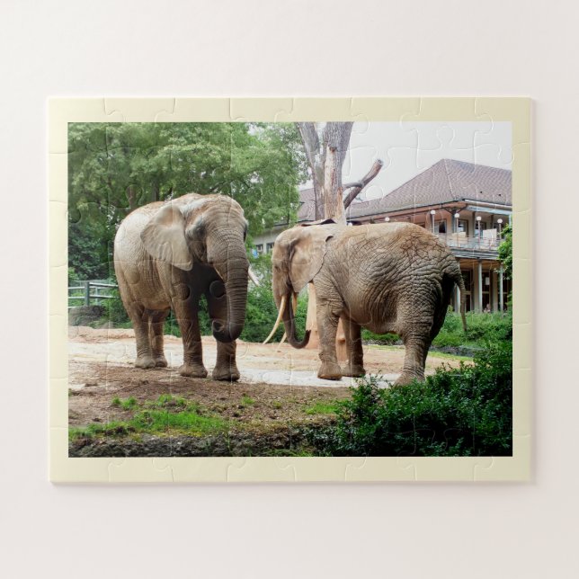 Afrikanische Elefantentiere Puzzle (Horizontal)