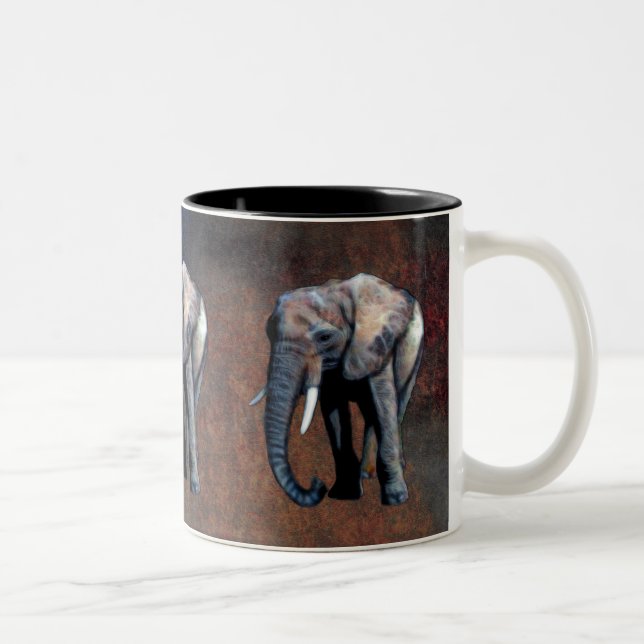 Afrikanische Elefantenwildschützerin Drinking Tass Zweifarbige Tasse (Rechts)