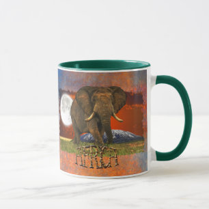 Afrikanische Elephant & Savannah Moon AFRICA Tasse