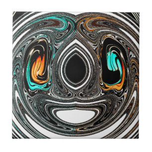 afrikanische Ethnic Doodle Zebra Textured Art Prin Fliese