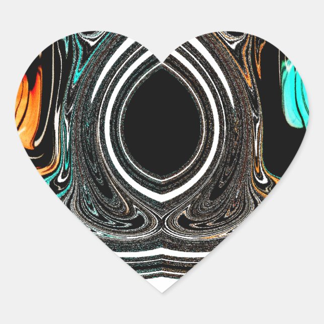 afrikanische Ethnic Doodle Zebra Textured Art Prin Herz-Aufkleber (Vorderseite)