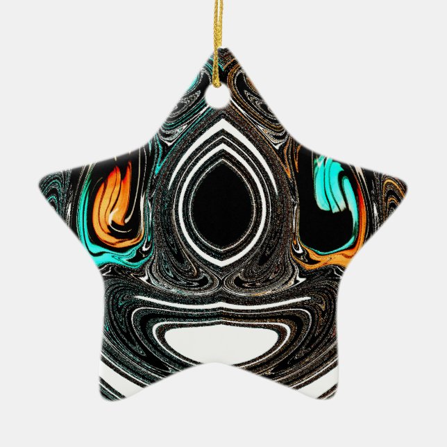 afrikanische Ethnic Doodle Zebra Textured Art Prin Keramikornament (Vorne)