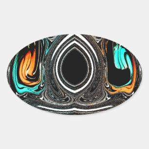 afrikanische Ethnic Doodle Zebra Textured Art Prin Ovaler Aufkleber